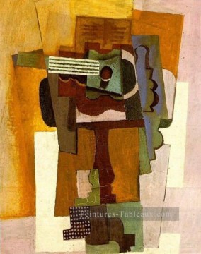 Guitare sur un gueridon 1922 cubisme Pablo Picasso Peinture à l'huile